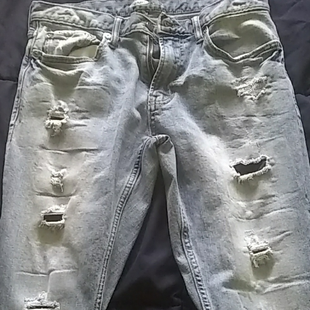 Old Navy - Relaxed Slim Distressed Blue Jeans